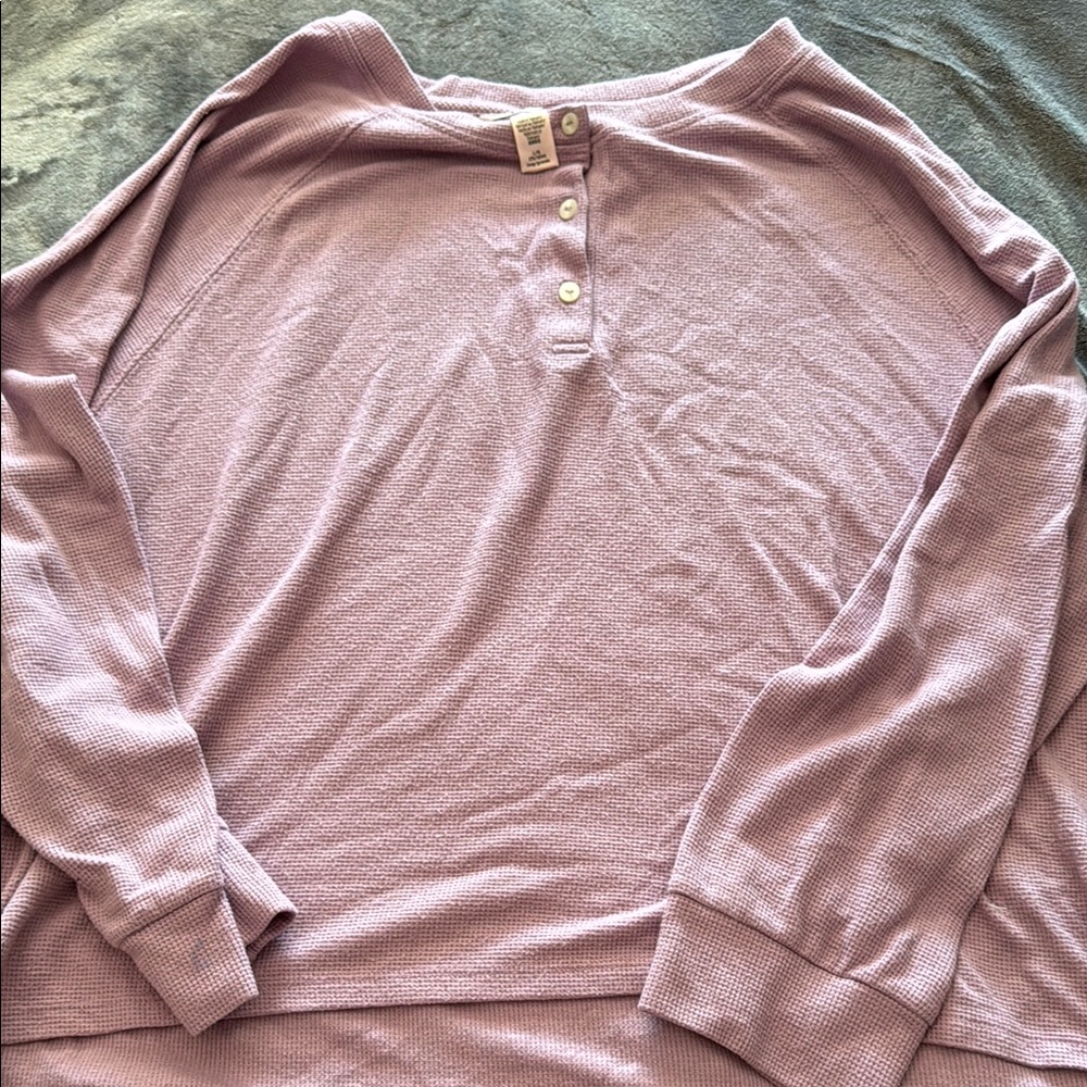Lavender Long Sleeve Henley Top